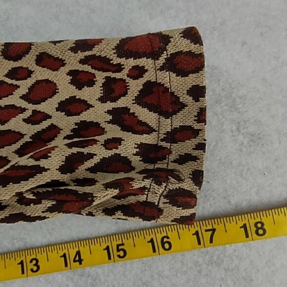 Cathy Daniels Womens Pullover Button Down Long Sleeve Animal Print Sweater Sz L - Picture 8 of 12